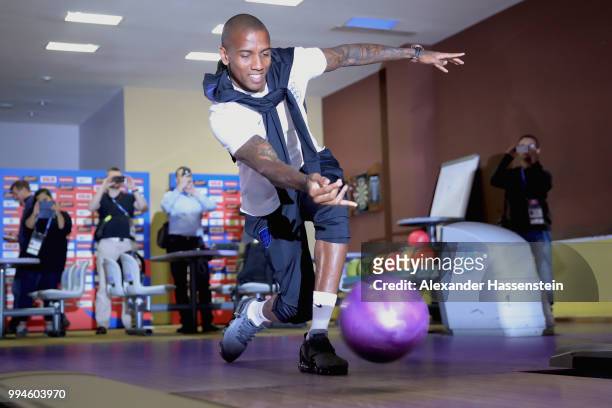 Ashley Young bowls ahead of England's press conference at Repino Cronwell Park Hotel on July 9, 2018 in Saint Petersburg, Russia.