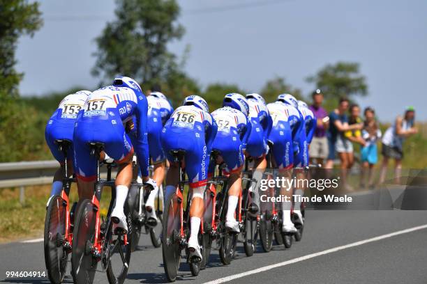 Arnaud Demare of France / David Gaudu of France / Jacopo Guarnieri of Italy / Olivier Le Gac of France / Tobias Ludvigsson of Sweden / Rudy Molard of...