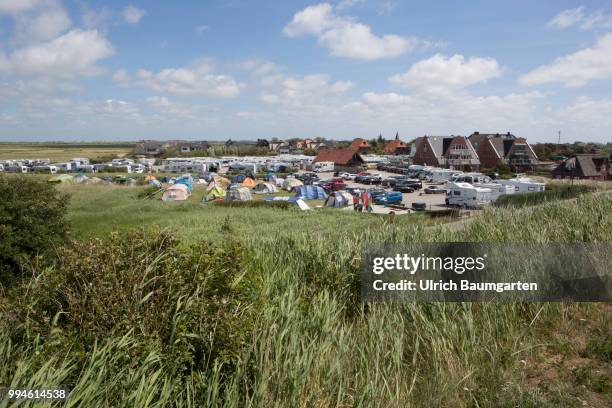 St. Peter Ording, holiday resort on the North Sea coast. Campsite on the outskirts.