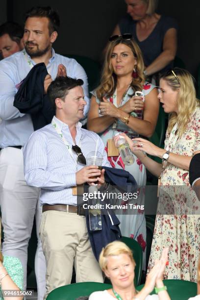 Paul Doran Jones and Zoe Hardman , Declan Donnelly and Ali Astall attend day seven of the Wimbledon Tennis Championships at the All England Lawn...