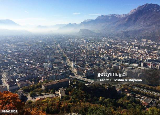 autumn in grenoble, france - grenoble stock pictures, royalty-free photos & images