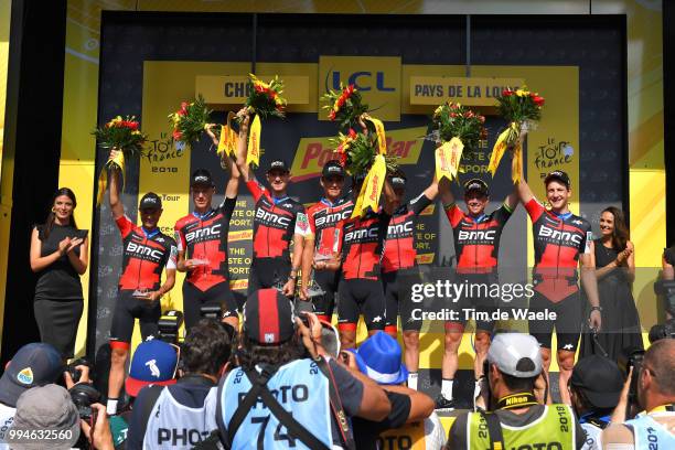 Podium / Richie Porte of Australia / Patrick Bevin of New Zealand / Damiano Caruso of Italy / Simon Gerrans of Australia / Stefan Kung of Switzerland...