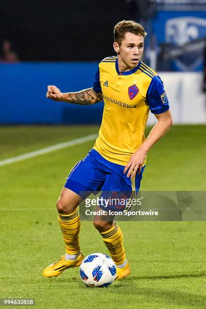 Look on Colorado Rapids midfielder Sam Nicholson with the ball during the Colorado Rapids versus the Montreal Impact game on July 07 at Stade Saputo...