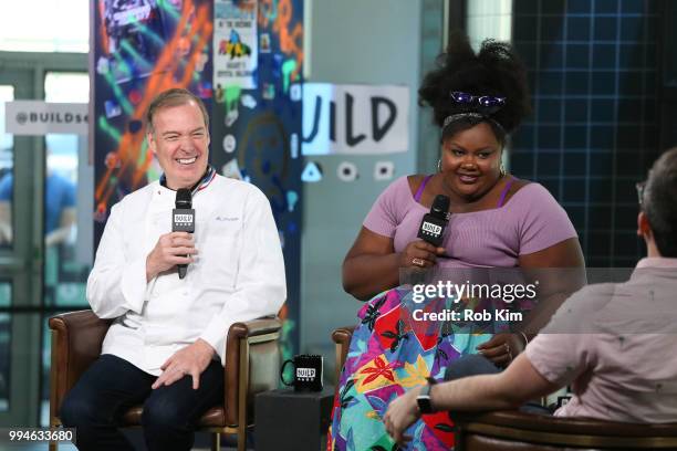 Jacques Torres and Nicole Byers discuss "Nailed It" at Build Studio on July 9, 2018 in New York City.