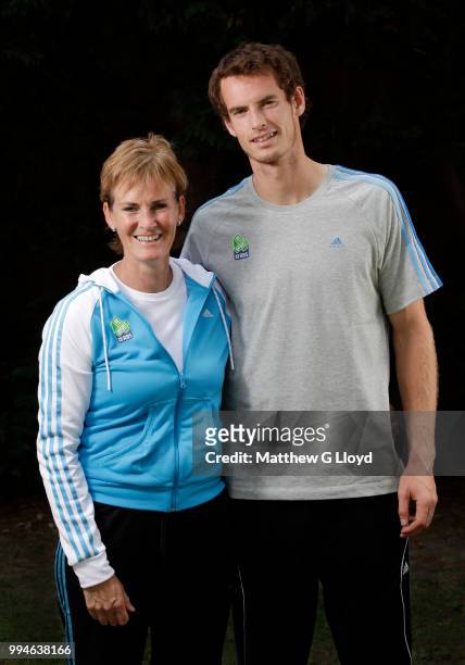 Tennis coach Judy Murray is photographed with her son and tennis player Andy Murray for the Times on June 14, 2011 in London, England.