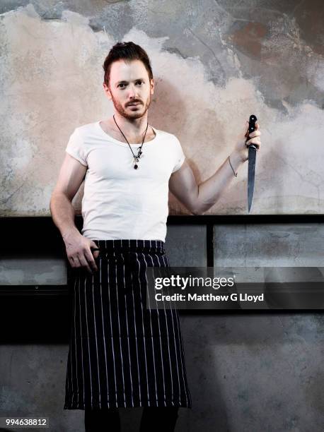 Chef Ollie Dabbous is photographed for the Times on August 12, 2014 in London, England.