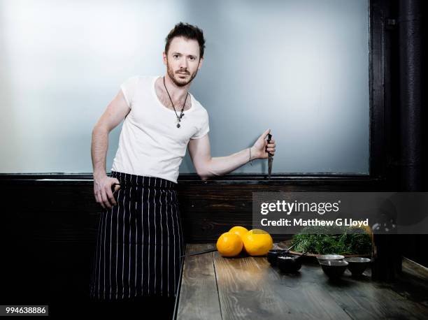 Chef Ollie Dabbous is photographed for the Times on August 12, 2014 in London, England.