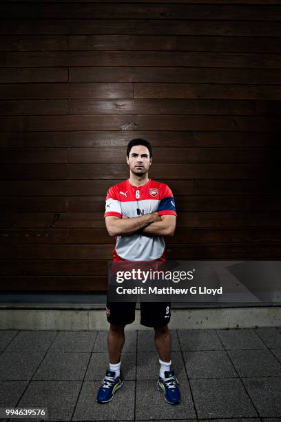 Footballer Mikel Arteta is photographed for the Times on September 26, 2014 in London, England.