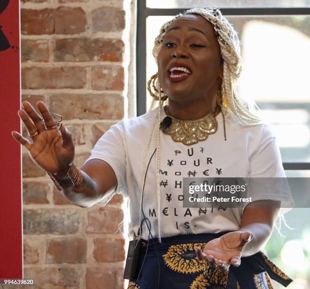 Poet and spoken word artist Icon speaks during the Starz Power Bruch at Cochon on July 8, 2018 in New Orleans, Louisiana.