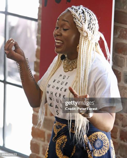 Poet and spoken word artist Icon speaks during the Starz Power Bruch at Cochon on July 8, 2018 in New Orleans, Louisiana.