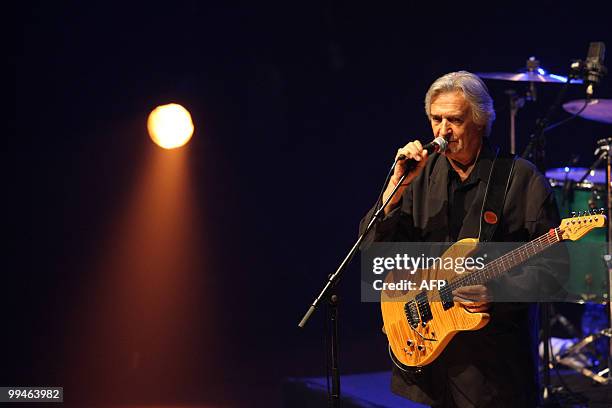 Jazz guitarist John Mc Laughlin performs during the 29th edition of "Sous les pommiers" jazz festival in Coutances western France. "Sous les...