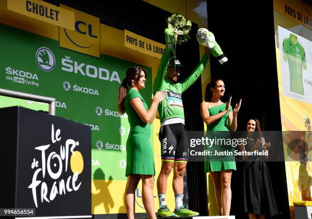 Podium / Peter Sagan of Slovakia and Team Bora Hansgrohe Green Sprint Jersey / Celebration / during the 105th Tour de France 2018, Stage 3 a 35,5km...