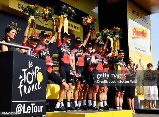 Podium / Richie Porte of Australia / Patrick Bevin of New Zealand / Damiano Caruso of Italy / Simon Gerrans of Australia / Stefan Kung of Switzerland...