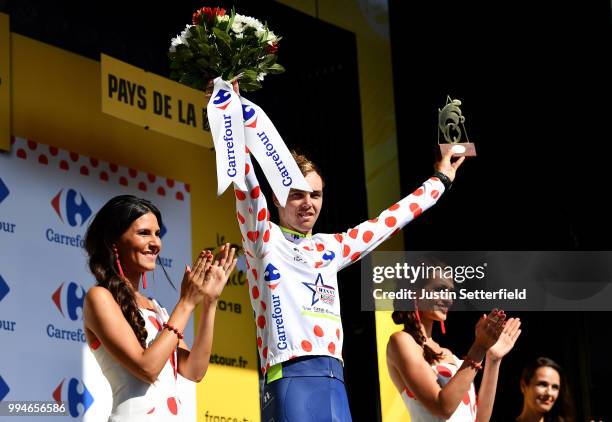Podium / Dion Smith of New Zealand and Team Wanty Groupe Gobert Polka Dot Mountain Jersey / Celebration / during the 105th Tour de France 2018, Stage...