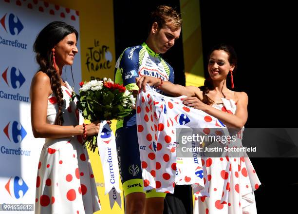 Podium / Dion Smith of New Zealand and Team Wanty Groupe Gobert Polka Dot Mountain Jersey / Celebration / during the 105th Tour de France 2018, Stage...