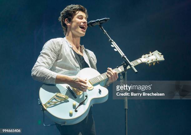 Shawn Mendes performs at the Festival dété de Québec on July 8, 2018 in Quebec City, Canada.