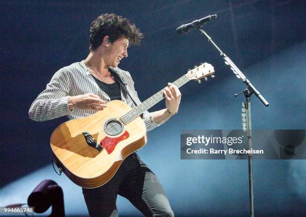 Shawn Mendes performs at the Festival dété de Québec on July 8, 2018 in Quebec City, Canada.