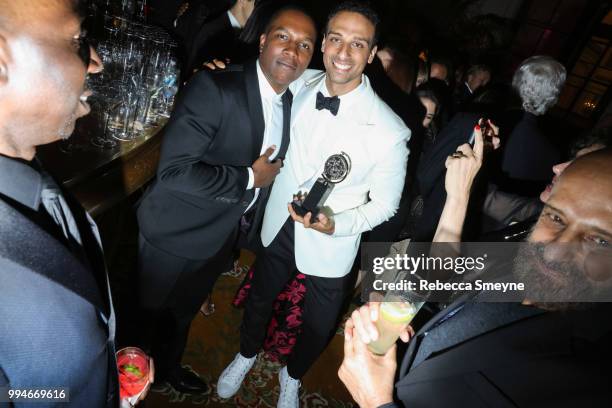 Leslie Odom Jr. And Ari'el Stachel attend the Tony Awards Gala at the Plaza on June 10, 2018 in New York, New York.
