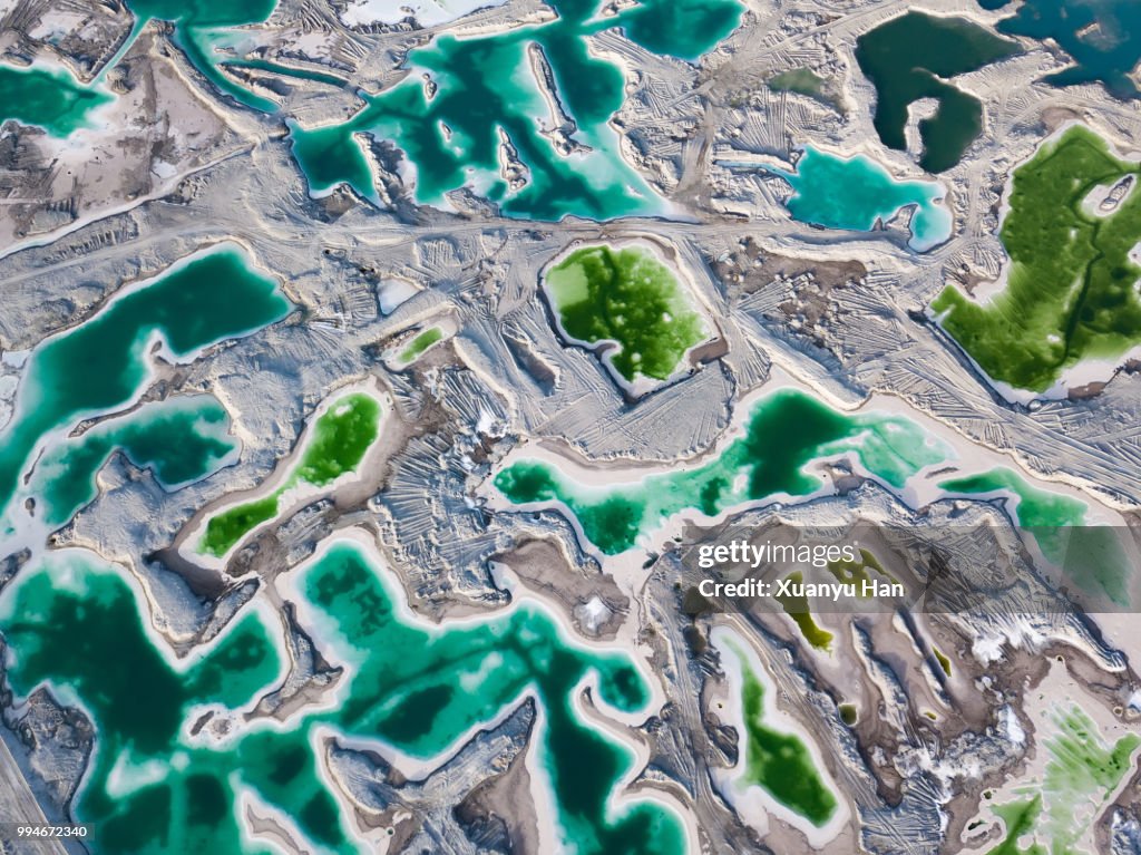 Aerial View Of Salt Lake Landscape