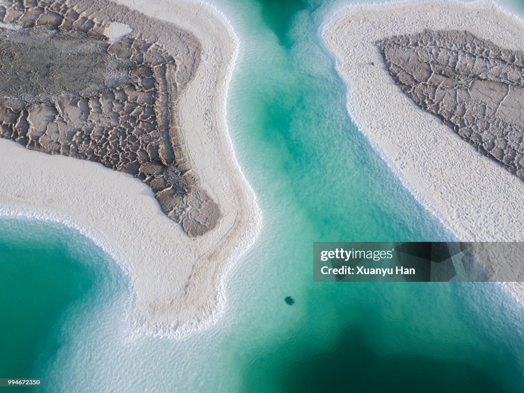 Aerial View Of Salt Lake Landscape