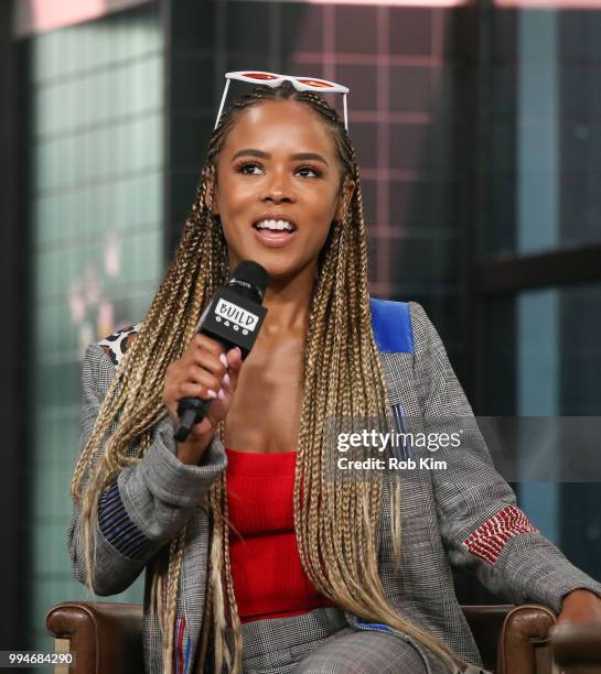 Serayah Ranee McNeill talks about "So Good" at Build Studio on July 9, 2018 in New York City.