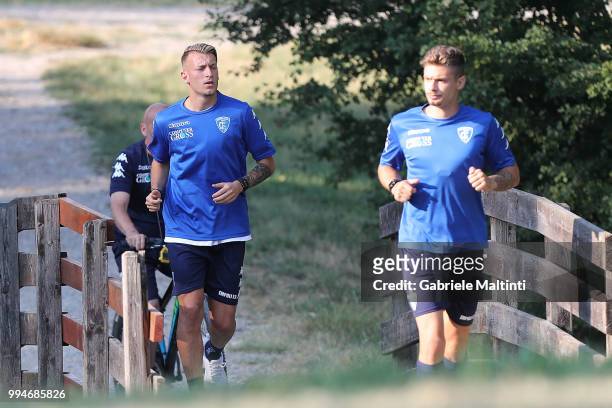 Antonino La Gumina of Empoli Fc in action during the training session on July 9, 2018 in Empoli, Italy.