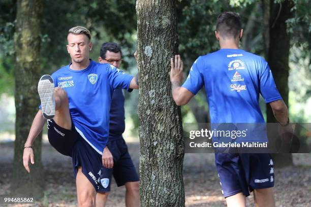 Antonino La Gumina of Empoli Fc in action during the training session on July 9, 2018 in Empoli, Italy.