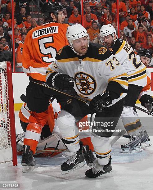 Michael Ryder of the Boston Bruins skates against the Philadelphia Flyers in Game Six of the Eastern Conference Semifinals during the 2010 NHL...