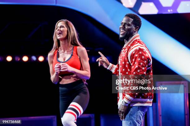 "Unsung Heroes" -- Pictured: Melanie Way and Kevin Hart. Five unsung heroes compete in TKO: TOTAL KNOCK OUT, a new one-hour obstacle course...