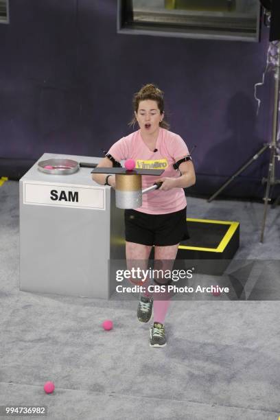 Sam Bledsoe competes in the Veto Competition - "Goin' Viral". BIG BROTHER follows a group of people living together in a house outfitted with 94 HD...