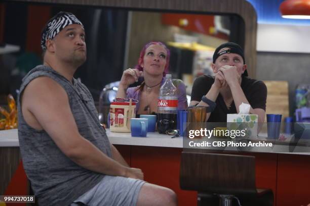 Steve Arienta, Angie Lantry, and Scottie Salton in the Big Brother house. BIG BROTHER follows a group of people living together in a house outfitted...