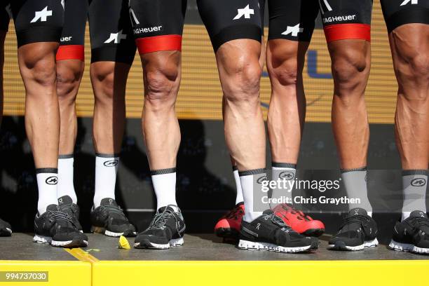 Podium / Richie Porte of Australia / Patrick Bevin of New Zealand / Damiano Caruso of Italy / Simon Gerrans of Australia / Stefan Kung of Switzerland...