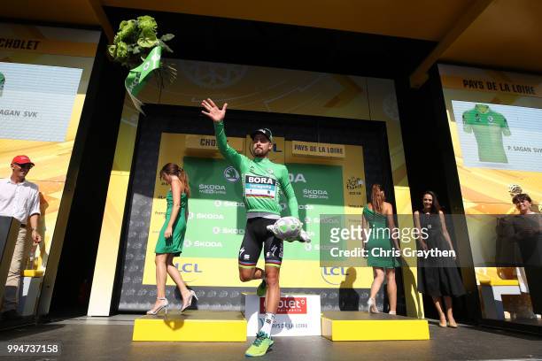 Podium / Peter Sagan of Slovakia and Team Bora Hansgrohe Green Sprint Jersey / Celebration / during the 105th Tour de France 2018, Stage 3 a 35,5km...