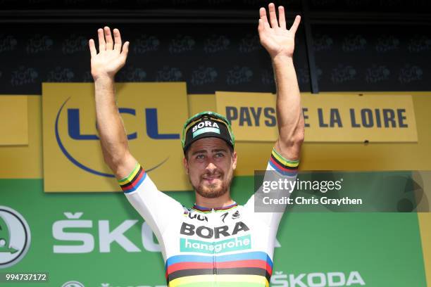 Podium / Peter Sagan of Slovakia and Team Bora Hansgrohe / Celebration / during the 105th Tour de France 2018, Stage 3 a 35,5km Team time trial stage...