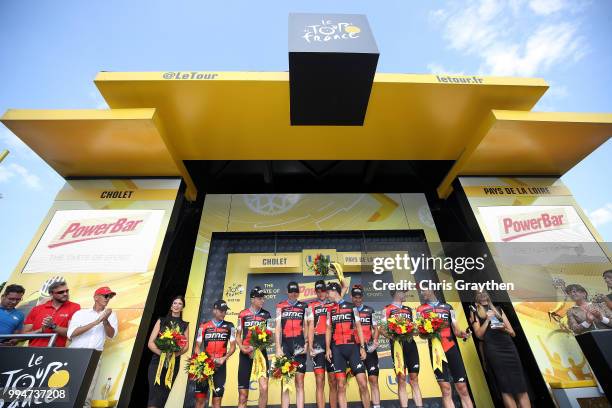 Podium / Richie Porte of Australia / Patrick Bevin of New Zealand / Damiano Caruso of Italy / Simon Gerrans of Australia / Stefan Kung of Switzerland...