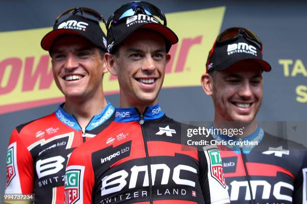 Podium / Richie Porte of Australia and BMC Racing Team / Celebration / during Stage three of the 105th Tour de France 2018, a 35,5km Team time trial...