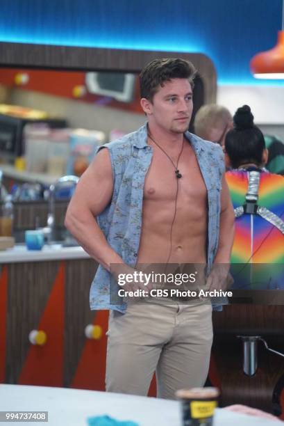 Brett Robinson in the Big Brother house. BIG BROTHER follows a group of people living together in a house outfitted with 94 HD cameras and 113...