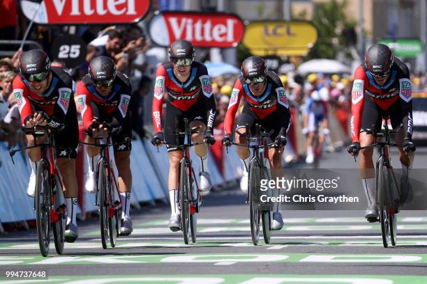 Arrival / Richie Porte of Australia / Patrick Bevin of New Zealand / Damiano Caruso of Italy / Simon Gerrans of Australia / Stefan Kung of...