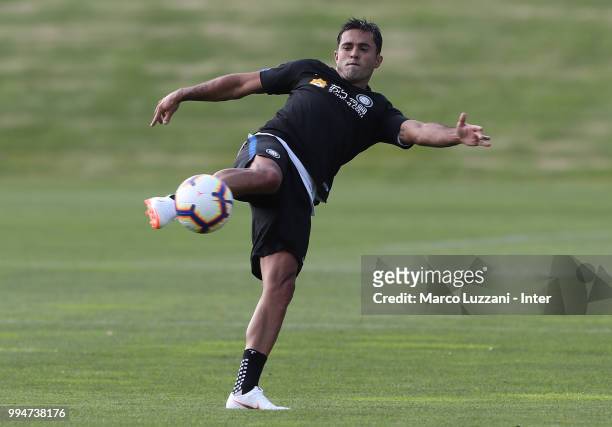 Eder Citadin Martins of FC Internazionale in action during the FC Internazionale training session at the club's training ground Suning Training...