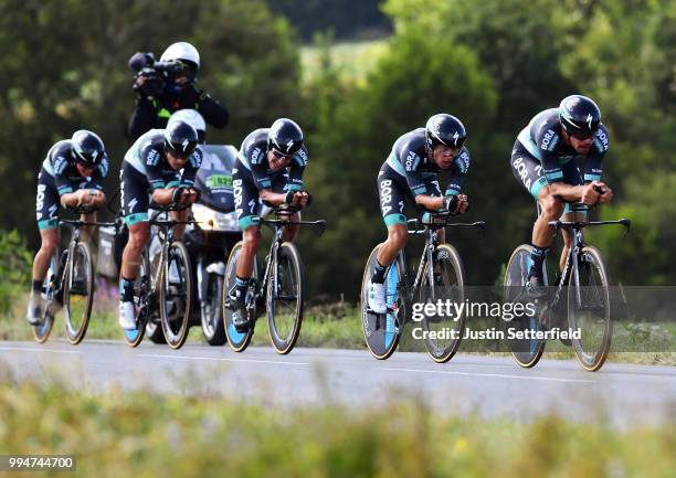 Daniel Oss of Italy and Team Bora Hansgrohe / Rafal Majka of Poland / Lukas Postlberger of Austria / Marcus Burghardt of Germany / Pawel Poljanski of...