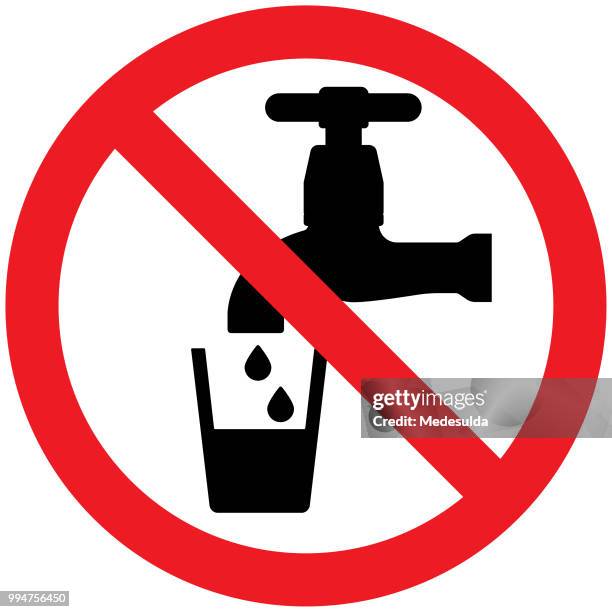 water drink warning sign vector - water drinking stock illustrations