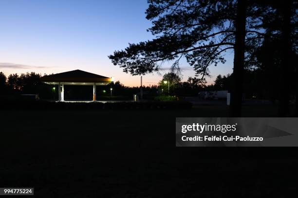 gas station at jönköping, sweden - jonkoping stock pictures, royalty-free photos & images