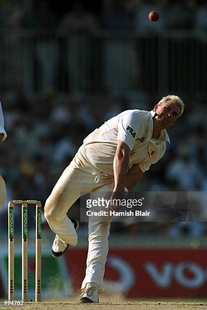 Shane Warne of Australia in action during the 3rd day of the 5th Ashes Test between England and Australia at The AMP Oval, London. Mandatory Credit:...