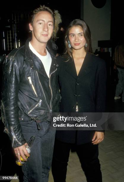 Musician Julian Lennon and Actress Charlotte Lewis attend the El Rescate Benefit for Central American Refugees on July 22, 1988 at Palette Restaurant...