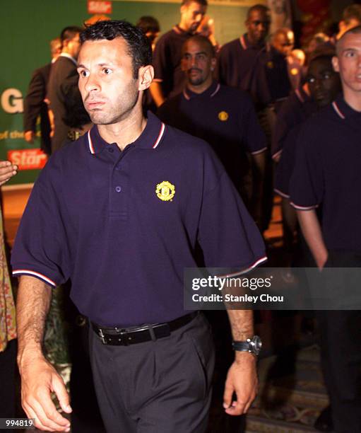 Ryan Giggs of Manchester United and other Players arrive at a Gala Dinner held in a Hotel in Kuala Lumpur during Manchester United's Far East Asia...