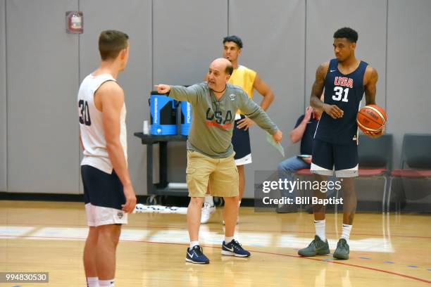 Head Coach Jeff Van Gundy of Team USA during practice on June 24, 2018 at the University of Houston in Houston, Texas. NOTE TO USER: User expressly...