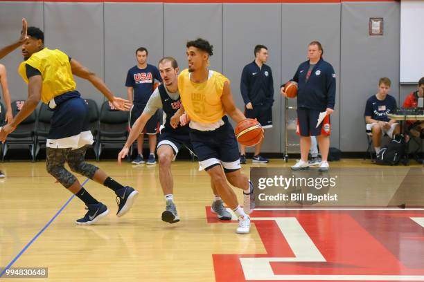 Nick Johnson of Team USA handles the ball during practice on June 24, 2018 at the University of Houston in Houston, Texas. NOTE TO USER: User...