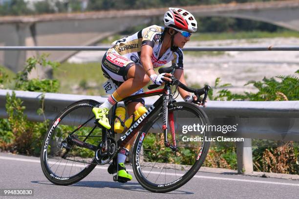 Ana Cristina Sanabria Sanchez of Colombia and Team Servetto-Stradalli Cycle-Alurecycling / during the 29th Tour of Italy 2018 - Women, Stage 4 a...