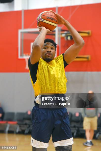 Kevin Jones of Team USA shoots the ball during practice on June 24, 2018 at the University of Houston in Houston, Texas. NOTE TO USER: User expressly...