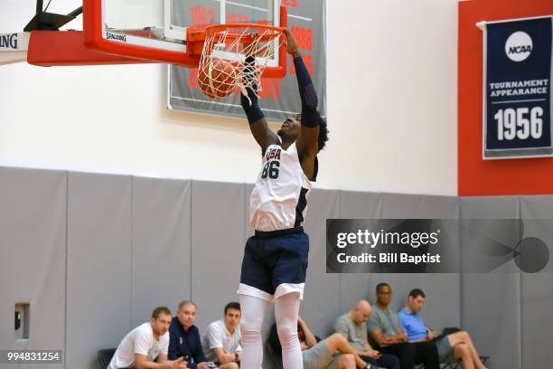 Rashawn Thomas of Team USA dunks the ball during practice on June 24, 2018 at the University of Houston in Houston, Texas. NOTE TO USER: User...